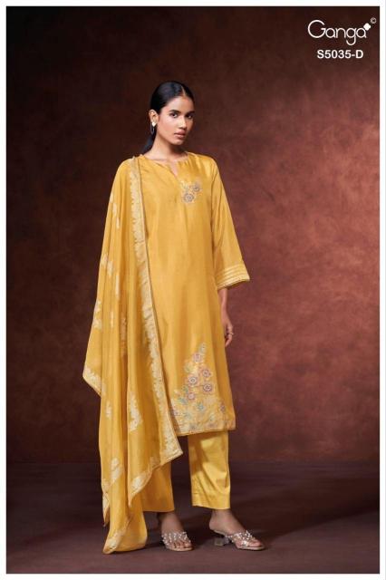 Ganga phaevi 5035 party wear dress material wholesale surat